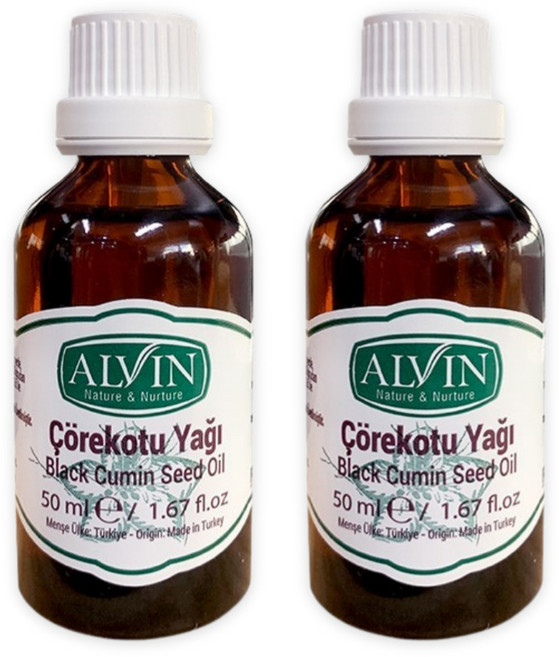 블랙 커민 씨드 오일 터키산 블랙커민 시드 오일 압착 기름 100% 블랙시드 흑종자 씨 씨앗 니겔라사티바 티모퀴논 Black Cumin Seed Oil 효능, 2개, 50ml