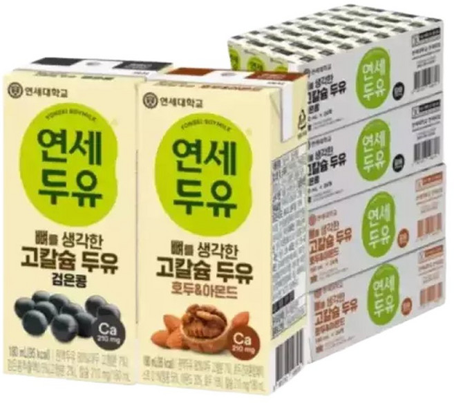 연세두유 뼈를생각한 고칼슘 두유 검은콩 아몬드 180ml 96팩, 96개