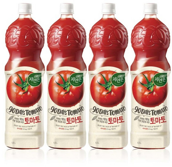 자연은 토마토 1.5L 4개 자연은토마토 토마토주스