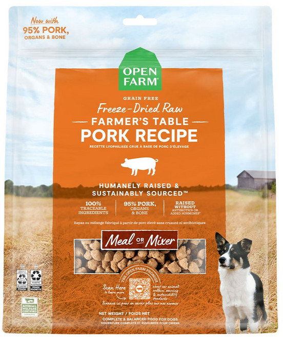 오픈팜 동결건조 강아지 사료, 624g, 1개, 돼지
