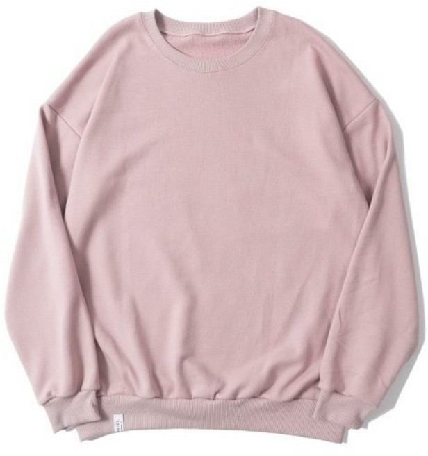 雙面穿 寬鬆落肩素面大學T 男女款 芋粉 MX67