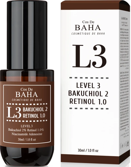 코스드바하 L3 레티놀 바쿠치올 비타민A 미백 주름 탄력 모공 앰플 세럼, 1개, 30ml - 쿠팡