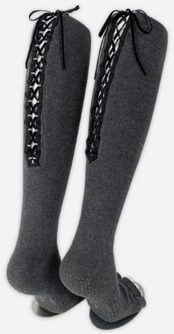 필라테스 요가양말 니삭스 롱삭스 논슬립 긴양말 골프 - 니삭스 딸기&토끼(블랙)