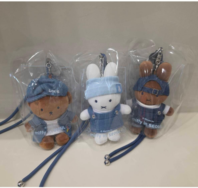 Miffy 首爾限定 聖水洞 牛仔吊飾, 白色米菲, 1個