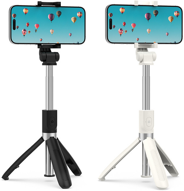 VIPFAN 트래블 삼각대 셀카봉 해외여행 여행필수템 셀카봉 블루투스 리모컨 가족사진 친구사진 연인사진 커플사진 추억템 1+1, 블랙+화이트 (1+1)