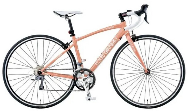 LOUIS GARNEAU 公路車, 橘粉色, 主要零部件採用了SHIMANO的CLARIS，前三檔×後八檔變速