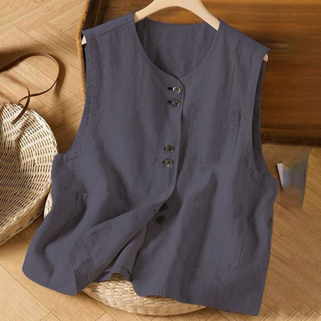 여성조끼 / 여름조끼 / 베스트 민소매 블라우스 / 반팔티 / QUE9716 20