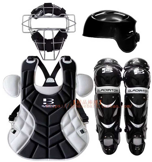 하드볼 포수 보호구 가슴보호대 레그가드, 1개, 포수 헬멧 조절식 블랙 공용