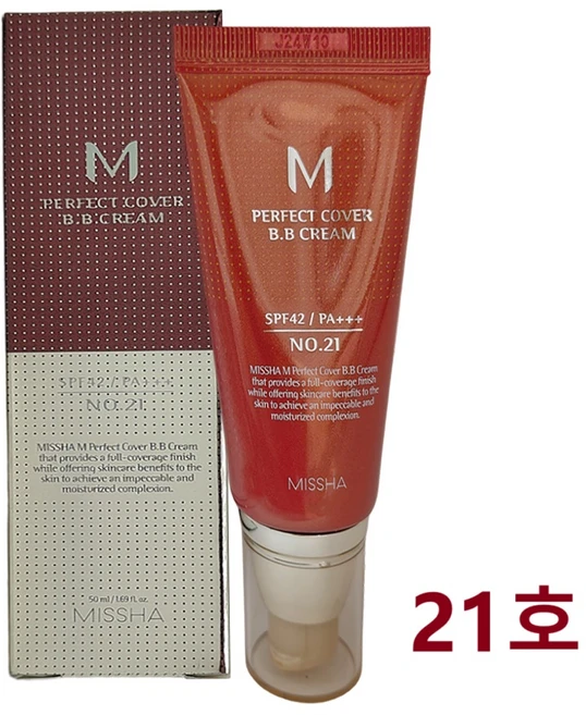 미샤 M 퍼펙트 커버 비비 크림 SPF42 PA+++ 50ml, 21호 화사한 베이지, 1개 - 쿠팡