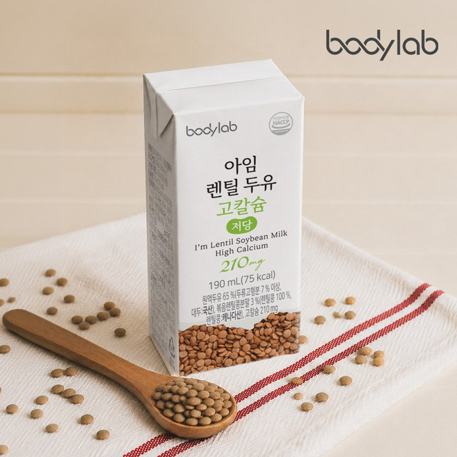 바디랩 아임렌틸 두유 고칼슘, 24개, 190ml