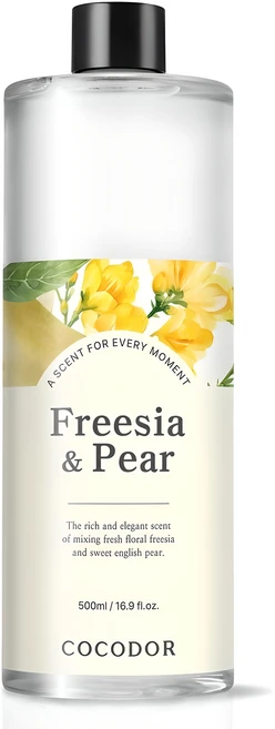 코코도르 대용량 디퓨저 리필, 프리지아앤페어, 500ml, 1개 - 쿠팡