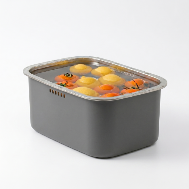 라라밤 프리미엄 스텐 304 설거지 통 8.5L, 그레이, 1개