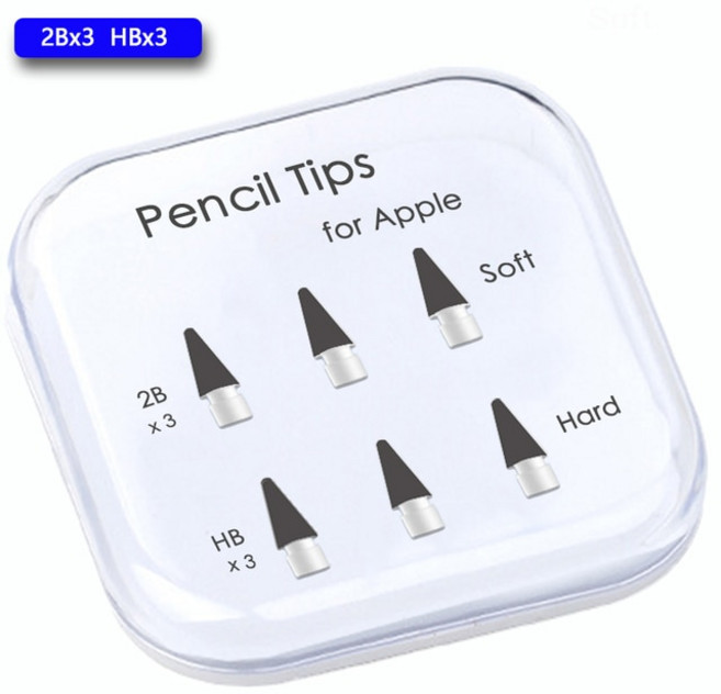 연필교정기 연필 깍지 그립 잡기 애플 펜슬 1 세대2 세대용 Peilinc 펜슬 팁 2B 소프트 더블 레이어 아이패드 펜슬 팁 화이트 블랙 스타일러스 펜촉, 1.Black 2Bx3 HBx3, Black 2Bx3 HBx3, Black 2Bx3 HBx3