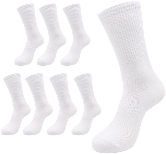 PRS 남성용 빅사이즈 큰발 롱밴드 무지 장목양말 8켤레