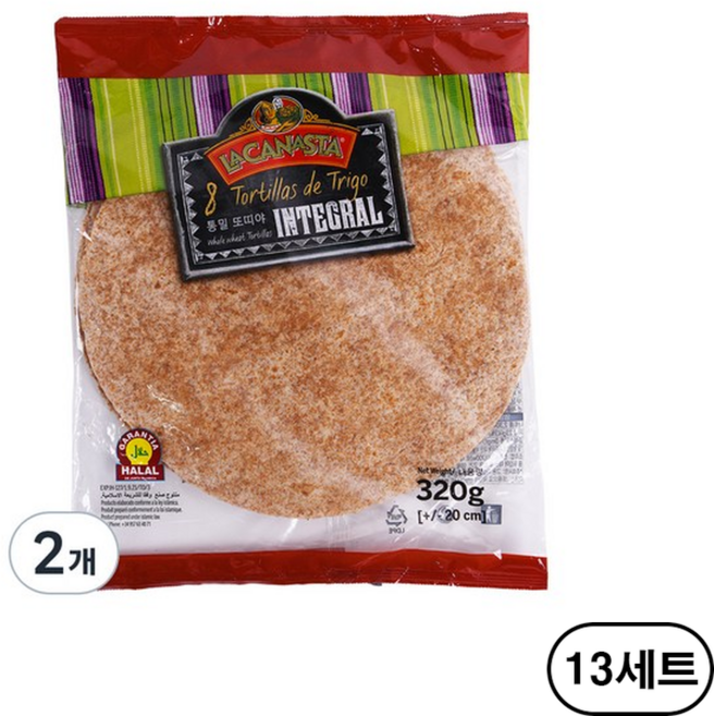 라카나스타 통밀 또띠야 20cm 8개입, 320g, 26개