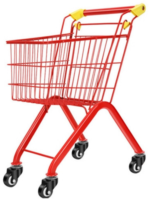 FOOI 예쁜 어린이 쇼핑카트 아동 장난감 철제카트 주방놀이 아동장보기 놀이, 레드, 1개