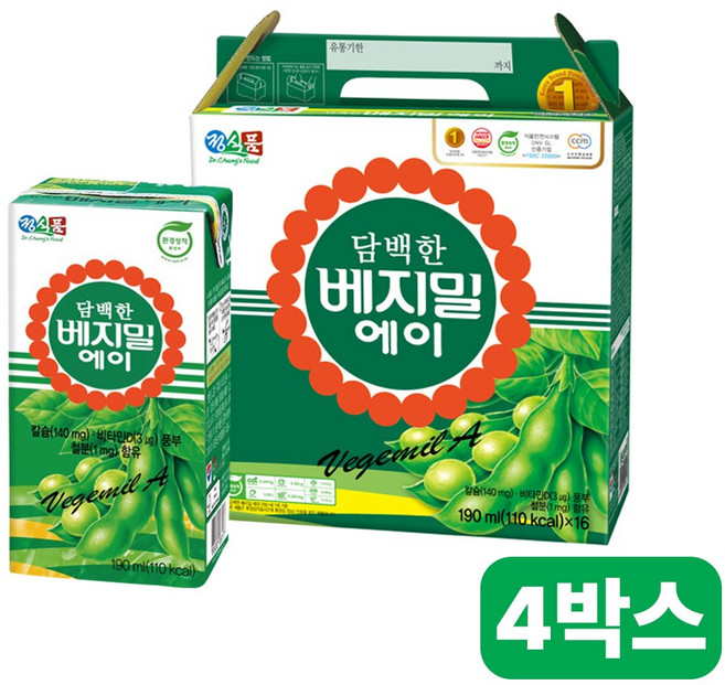 담백한 베지밀A, 190ml, 64개