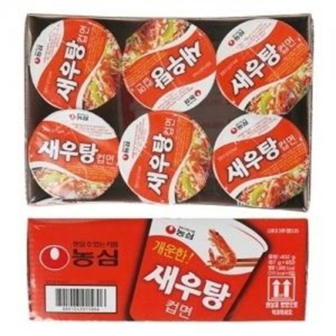 새우탕(컵)67g*6/농심-4개, 4개