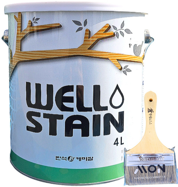 (제조사) 웰스테인 오일스테인 오일스텐 니스 목재 데크 나무 방부목 페인트, 1개, 월넛, 4L