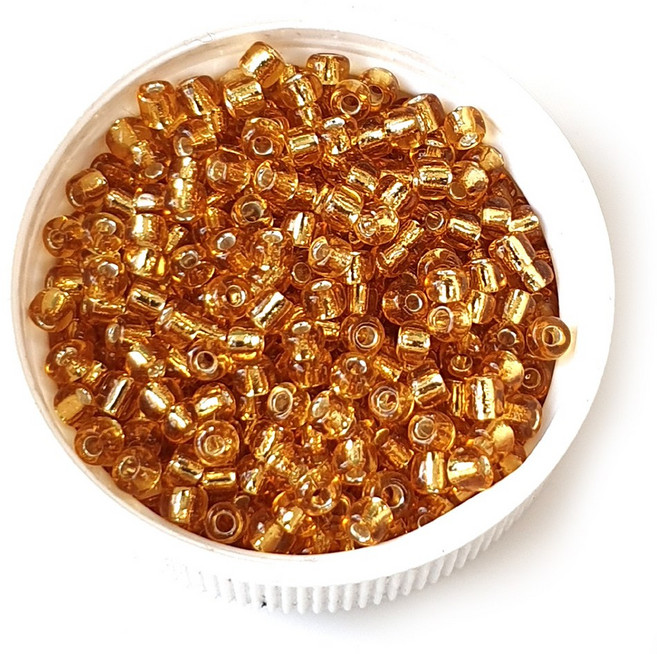ALL 비즈 2mm 글래스 씨드비드 한팩 100g, 골드실버라인