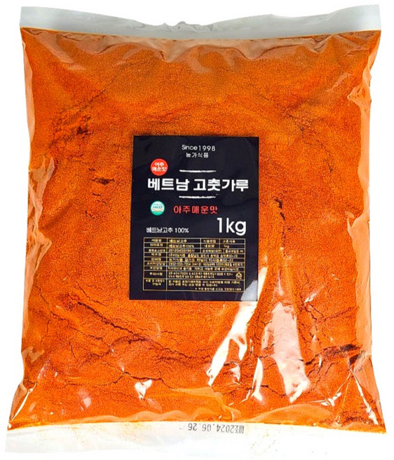 국내세척가공 베트남 고운 고춧가루 아주 매운맛 소스용, 1kg, 1개