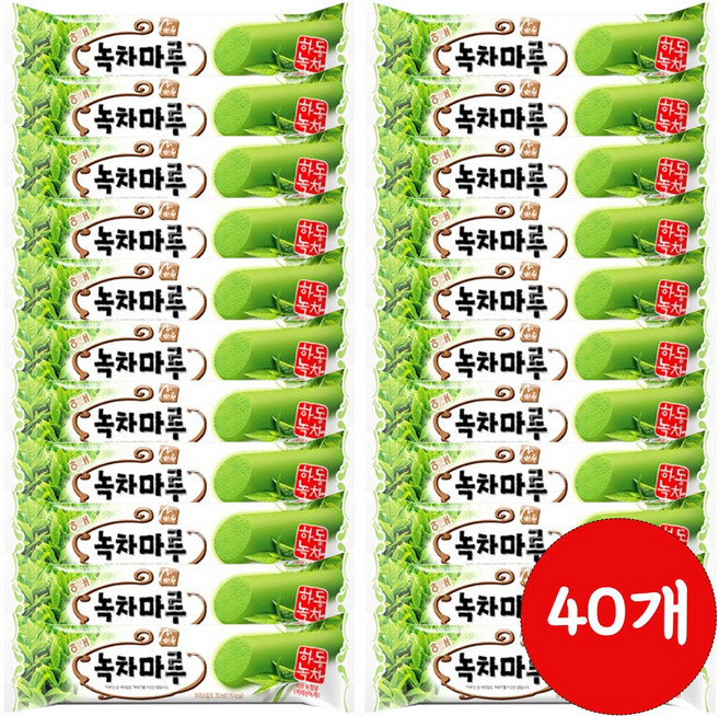 막대 바 아이스크림 (1종류 40개입) 대용량 옛날 업소용 아이스크림 골라담기 메로나 별난바 캔디바 쿠앤크 비비빅 아맛나 바밤바 호두마루 돼지바, 4. 녹차마루 40개입, 40개, 63ml