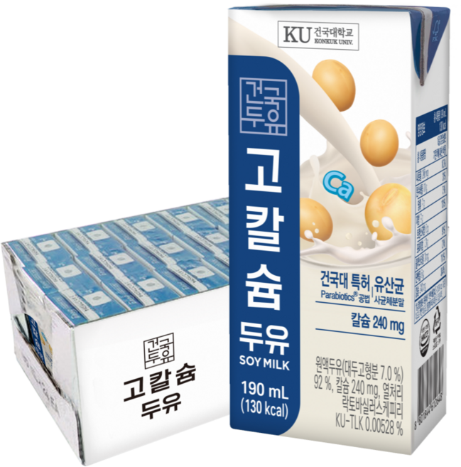 건국대학교 고칼슘 두유, 190ml, 96개