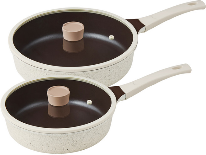 보오든 인덕션 IH 멀티 소테팬 2종 세트, 1개, 24cm + 28cm, 오트밀