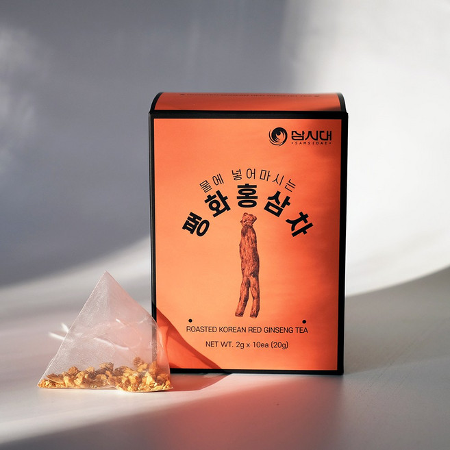 물에 넣어마시는 팽화홍삼차 티백형, 2g, 10포, 1박스, 10개입