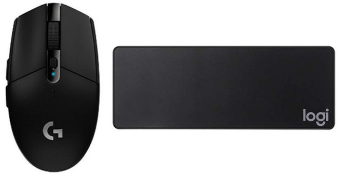 로지텍 G304 라이트스피드 무선 게임용 마우스 + 마우스 장패드, 블랙