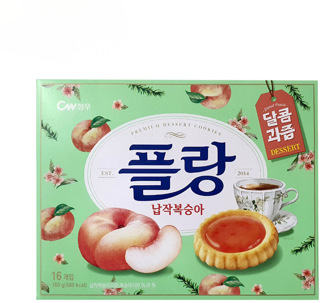 청우 플랑 납작복숭아 타르트, 176g