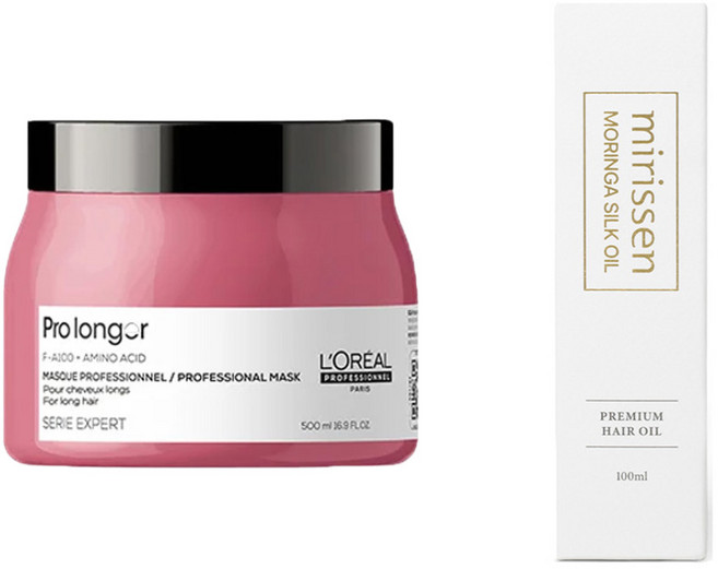 로레알 프로롱거 마스크 트리트먼트500ml +모링가에센스 헤어 클리닉, 1세트