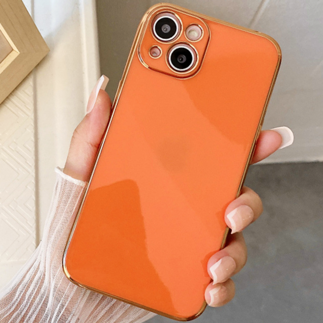 쁘띠마켓 럭셔리 골드 프레임 아이폰 풀커버 실리콘 케이스