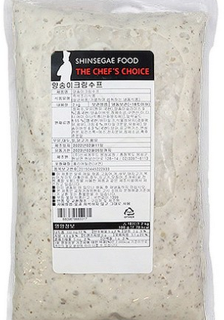 신세계푸드 베키아에누보 머쉬룸 크림스프 2kg / 냉동 양송이 크림스프, 1개