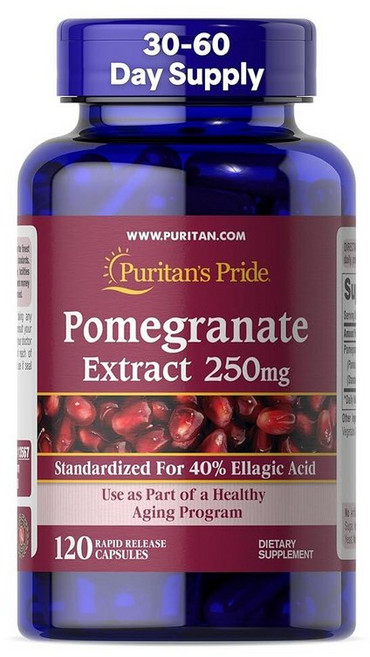 퓨리탄프라이드 석류 추출물 250mg 캡슐 120정, 120 Count (Pack of 1), 1개