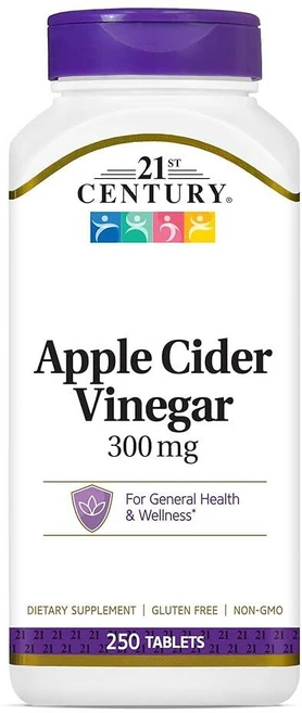 21st Century Apple Cider Vinegar(애플사이다식초) 300mg 250정 1개 - 쿠팡