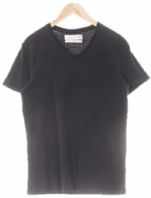 8907 자라 블랙 면 브이넥반팔티셔츠 [S]