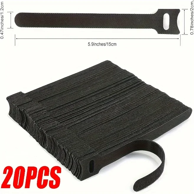 케이블 타이 재사용 가능 지퍼 타이 정리기 온실 나일론 루프 랩 지퍼 번들 타이 T형 케이블 타이 와이어, 04 20PCS