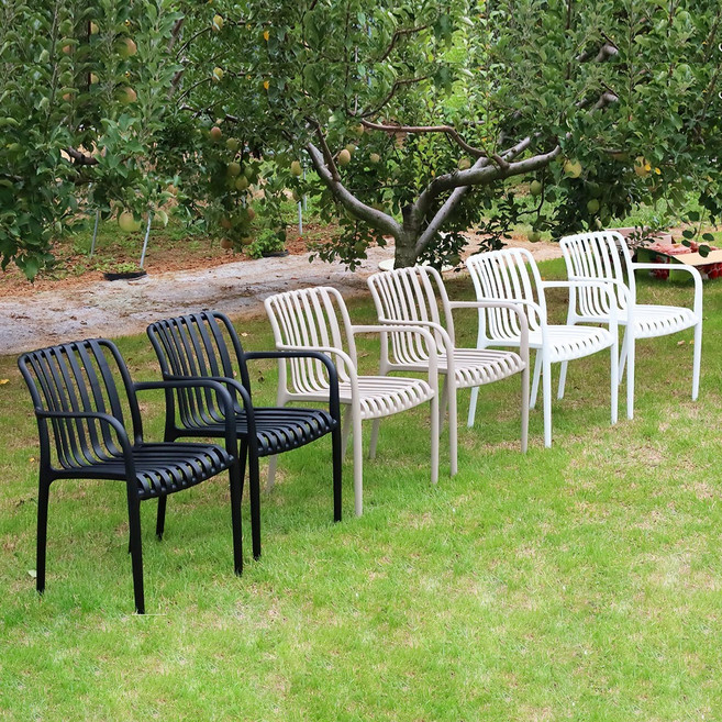 일루일루 글렌 PP 암체어 3컬러 카페의자 야외의자 플라스틱의자 정원의자, 베이지, 1개