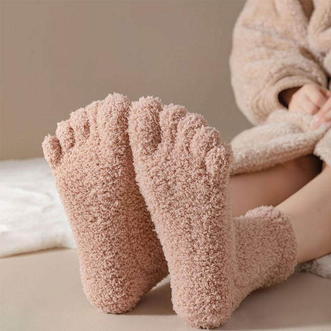 발가락 수면양말 코랄캐시미어 임산부 여성 남성 노인, 아이보리, 1개