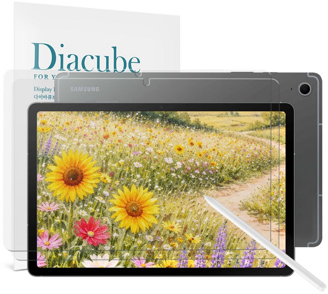 다이아큐브 갤럭시탭 S10FE 10.9 저반사 사각사각 종이질감 항균 블루라이트차단 액정보호필름 간편부착, 2개입