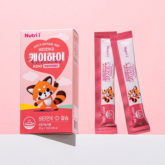 뉴트리아이 케이하이 성장기 어린이 비타민K2 비타민D 칼슘 키즈 젤리 약국 정품 중박스(15포), 1박스, 15정