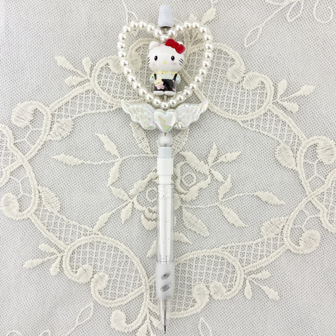 [볼펜심무료증정] 끼링까링 캐릭터 볼펜꾸미기 샤프꾸미기 완성품, 1개, 19.[샤프]화이트(솜사탕냥)