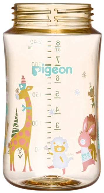 pigeon 貝親 第三代寬口PPSU奶瓶, 動物派對, 240ml, 1個