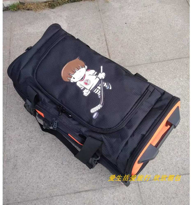 아이스 하키 휠백 그리트 보관 타워휠백 보호 그릿, 블랙+오렌지(아이스하키) 27인치, 1개