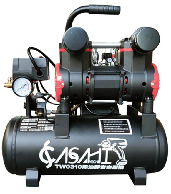 ASAHI TW0310 無油靜音空壓機 3HP快速充氣低噪音輕巧便攜, 1套