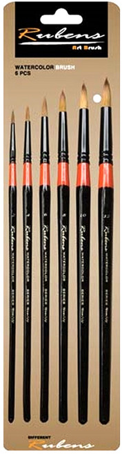 루벤스 720R 수채화붓 6종 세트, 혼합사이즈, 1세트
