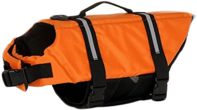 펫나인 반려동물 바캉스 수영조끼, 오렌지, 1개