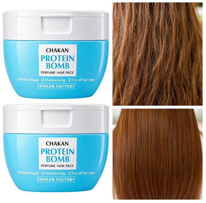 단백질 헤어 트리트먼트 미용실 퍼퓸 헤어팩 극손상 복구 손상모 두피 셀프 클리닉 머리영양제, 400ml, 2개