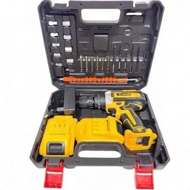 21V 無極變速 電鑽工具組 電動工具, 1個, 電鑽【兩電一充+24件套+箱】